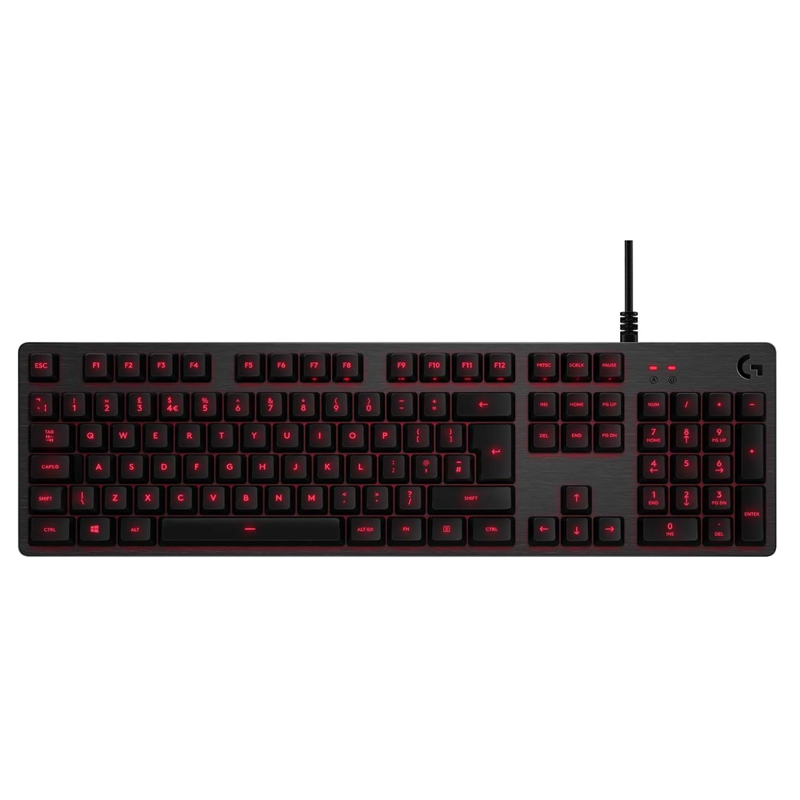 Logitech G413 Mechanical Gaming Keyboard, Backlit Keys, Romer-G Tactile Key Switches, Brushed Aluminum Case, Customizable, USB Pass Through, QWERTY UK Layout - Carbon/Black